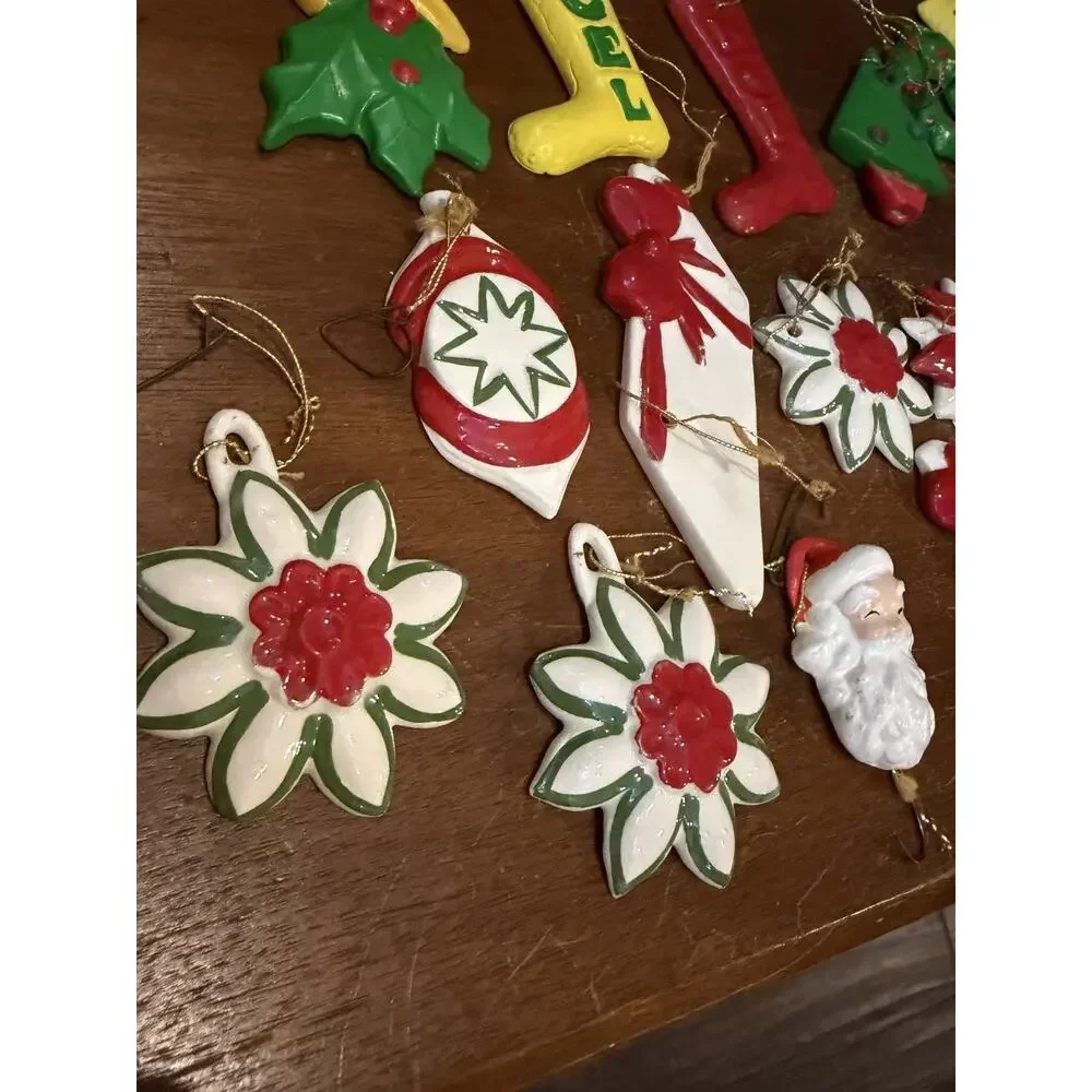 Set of 20 Vintage (early 90s)‎ Ceramic Christmas Ornaments